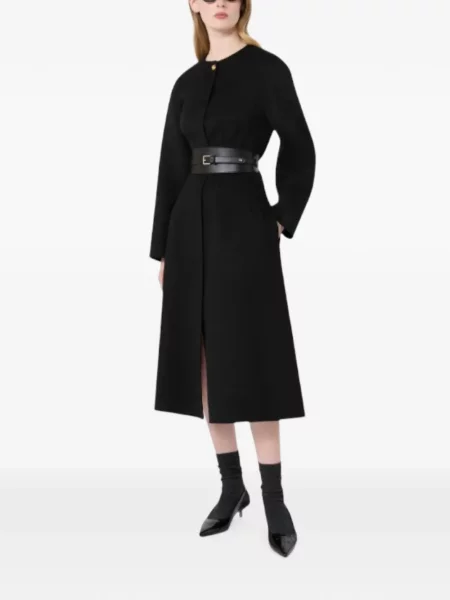 Cu centură palton Max Mara negru