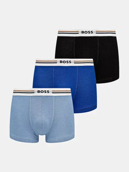 BOSS přiléhavé boxerky s viskózou Trunk 3P Revive modré