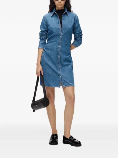 Rochie din denim Karl Lagerfeld Jeans albastru
