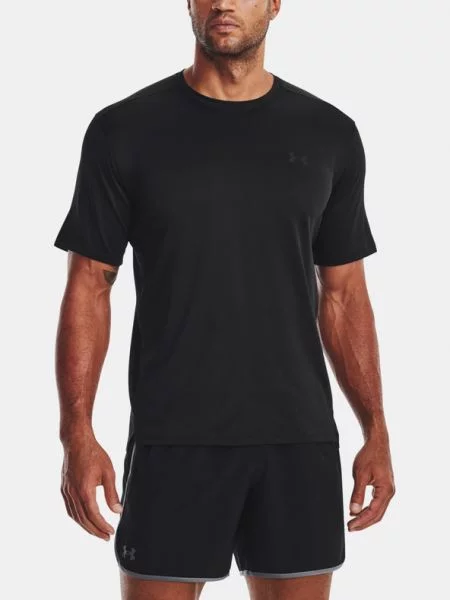 Тениска за трениране Under Armour Tech Vent сиво с меланжов десен черно