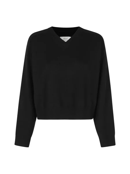 Sweter Loulou Studio z dekoltem w serek czarny