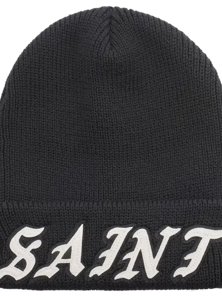 Pletený čepice Saint Mxxxxxx s autogramem černý
