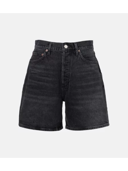 Szorty jeansowe Agolde z wysoką talią czarne