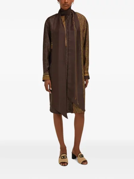 Rochie Ferragamo de mătase maro