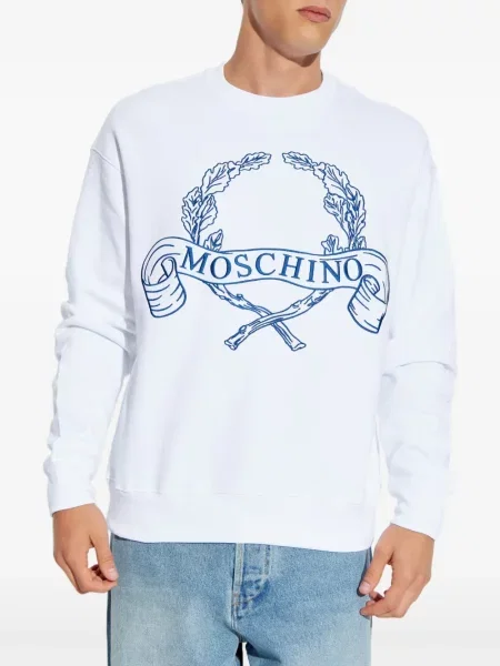 Hanorac Moschino cu broderie alb