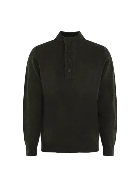 Sweter z golfem Barbour wełniany zielony