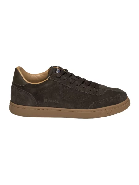 Sneakersy Blauer skórzane brązowe
