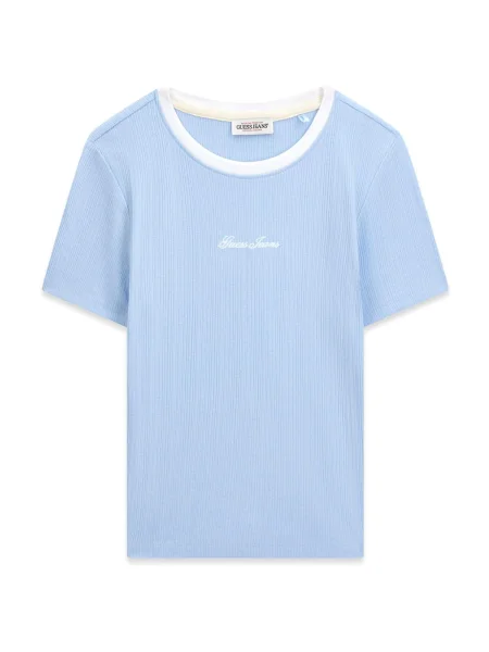 GUESS JEANS Majica nebeško modra bela