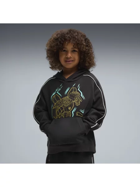 Dziecięca bluza z kapturem PUMA x TRANSFORMERS T7 Relaxed Graphic o luźnym kroju. Akcesoria czarny