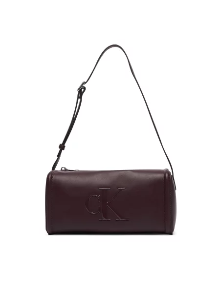 Calvin Klein Torbica Bold Ck Slouchy Shoulder Bag Tamno smeđa