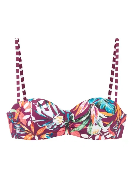 VENICE BEACH Sutien costum de baie albastru aqua / verde închis / roșu bordeaux alb
