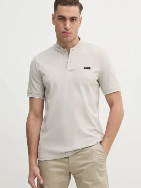 Calvin Klein Тениска с яка и бежов