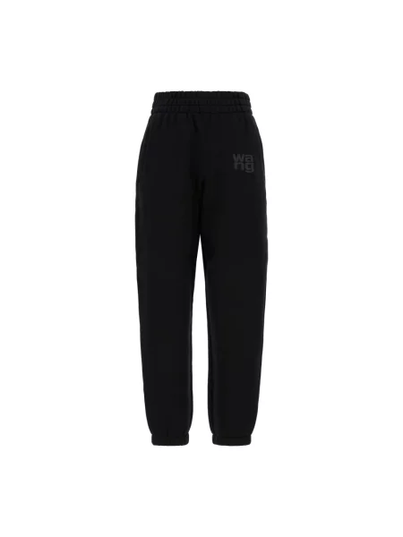 Spodnie T By Alexander Wang klasyczne frotte czarne