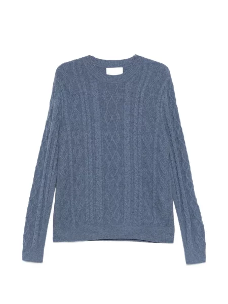 Sweter Bompard z okrągłym dekoltem niebieski