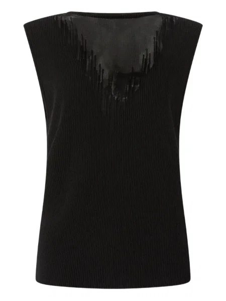 Top Genny transparente negru