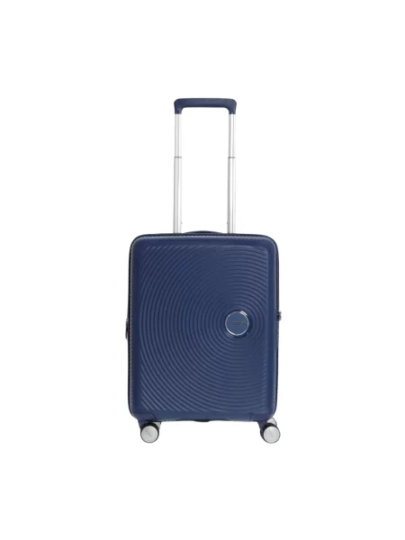 Lniana walizka American Tourister niebieska