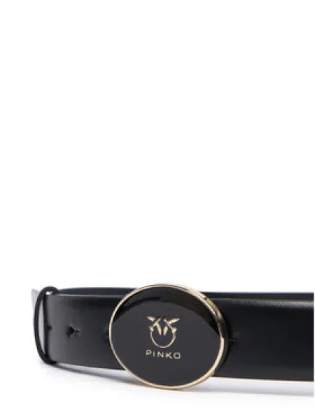 PINKO pas Round Enamel Belt črna