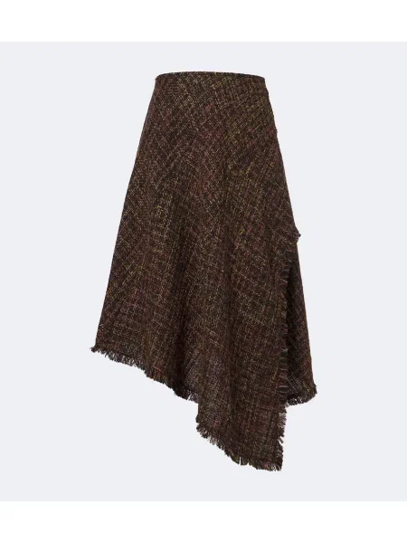 Bouclé fustă midi Proenza Schouler alb