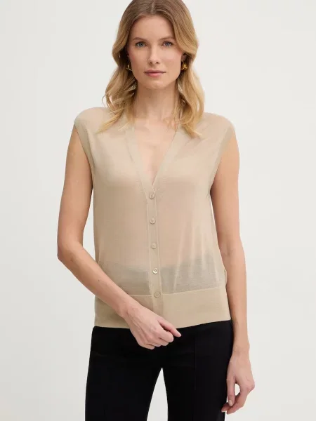 BOSS Vestă pentru femei cu amestec de lână Fumi bej