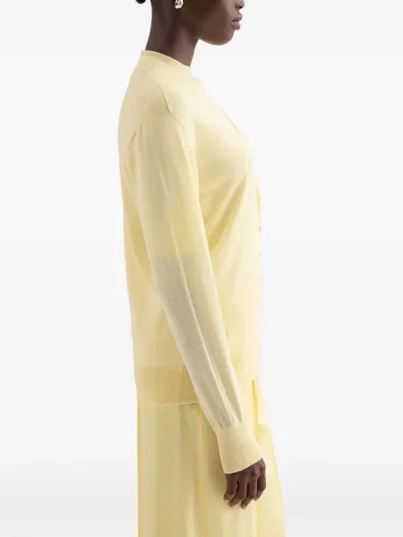 Cardigan Jil Sander cu decolteu în V galben