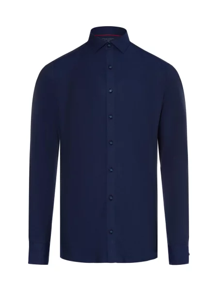 Finshley & Harding koszula biznesowa Mężczyźni Slim Fit jednolity 37 niebieski