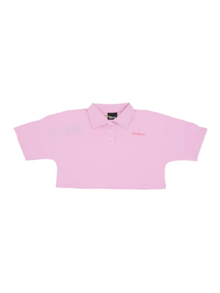 Koszulka polo Disclaimer z logo różowa