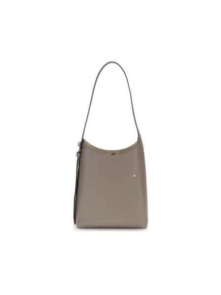 Mała torebka hobo Tory Burch skórzana beżowa