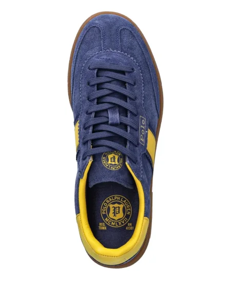 Koszulka Polo Ralph Lauren dwurzędowa zamszowa w paski czarna