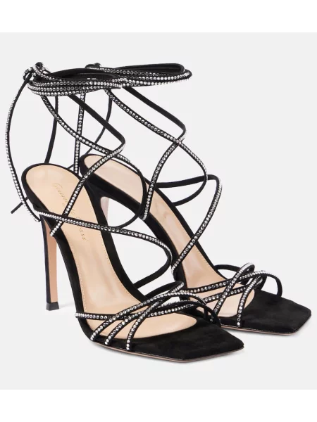 Sandale Gianvito Rossi din piele de căprioară negru