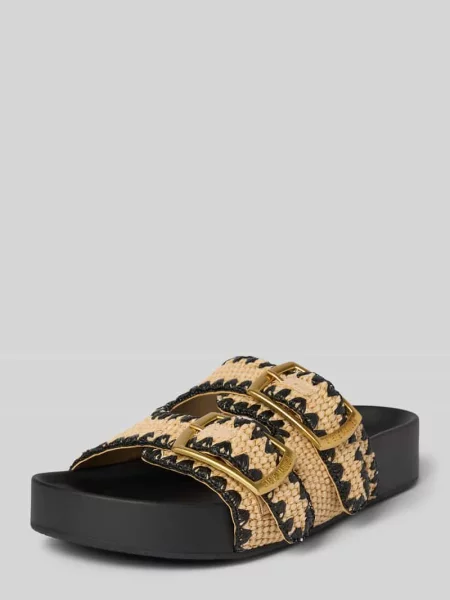 Klapki z detalami z logo model ‘ON DECK’ Steve Madden beżowe