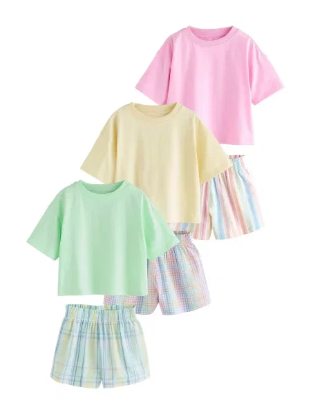 Next Pijamale deschis / galben deschis / verde mentă / roz albastru