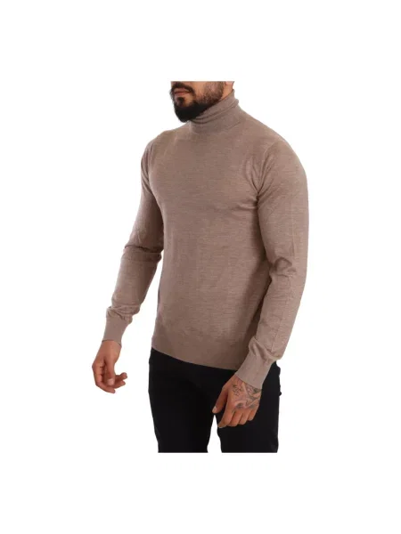 Sweter z golfem Dolce And Gabbana do golfa brązowy