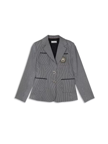 Lola Casademunt Blazer siva / off-bela bela
