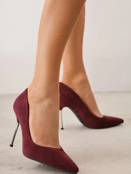 Pantofi stiletto cu oglindă Spara Bordo