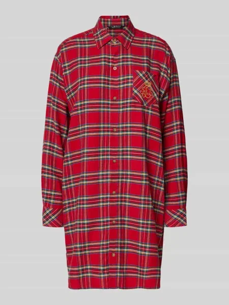 Koszula nocna z wyhaftowanym logo Lauren Ralph Lauren czerwona
