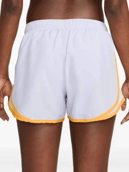 Pantaloni scurți Nike alergare cu talie înaltă în carouri albastru