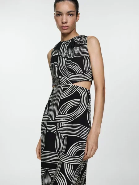 MANGO Сукня міді чорний