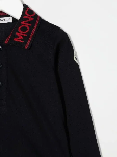 Koszulka polo dziecięca Moncler Enfant niebieska