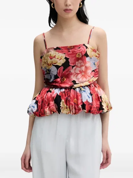 Top Gestuz cu model floral cu imagine roșu