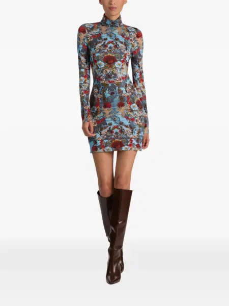 Rochie mini Alice + Olivia cu model floral cu imagine albastru