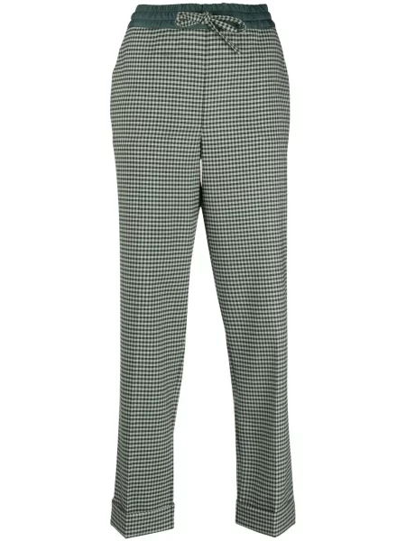 Cropp pantaloni P.a.r.o.s.h. în carouri verde