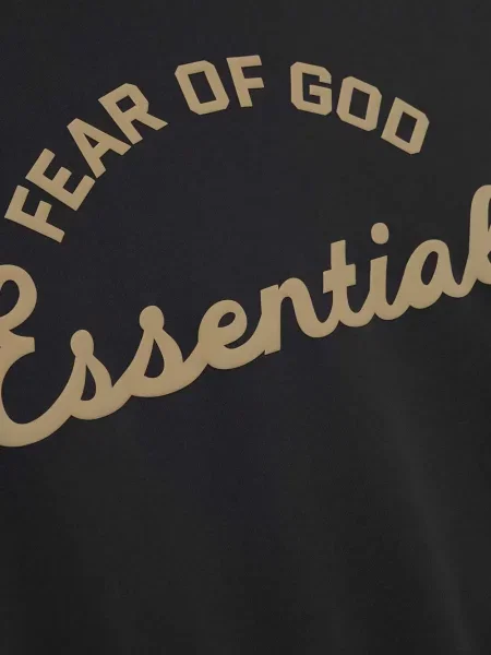 Суичър с качулка Fear Of God Essentials с принт черно