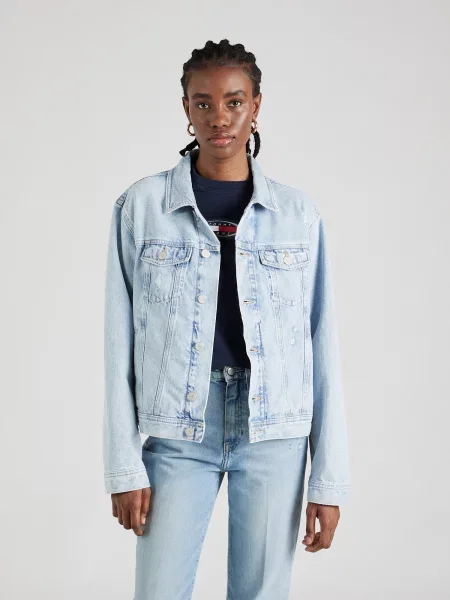 Tommy Jeans Traper jakna Flag Plava bijela