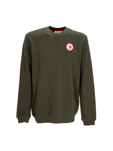 Sweter Fjällräven z logo z kapturem zielony