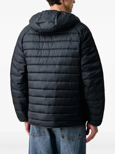 Decupat geacă Adidas cu glugă cu model piele de șarpe alb