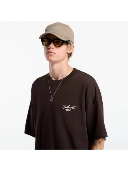 Tričko Carhartt WIP S/S Signature Script T-Shirt UNISEX Tobacco/ Natural S