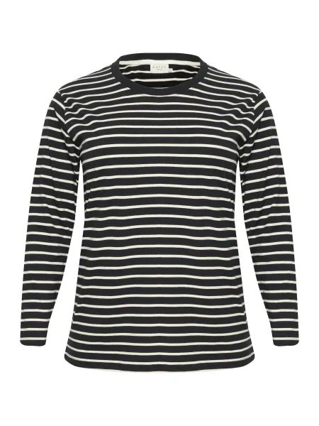 KAFFE CURVE Tričko Winni čierna biela