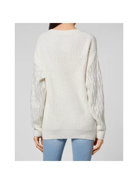 Sweter Philipp Plein wełniany z okrągłym dekoltem beżowy