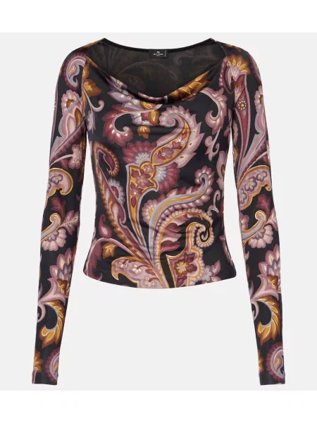 Top Etro din jerseu cu model paisley