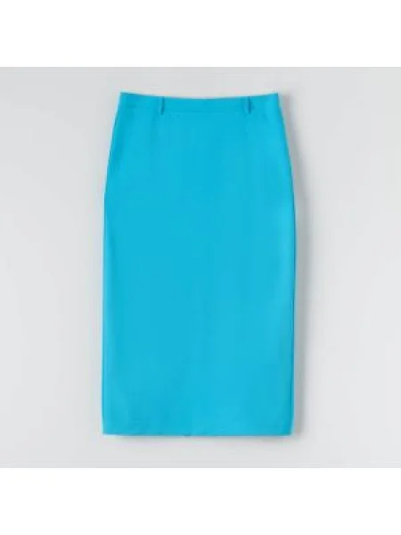 Sinsay Midi sukně s rozparkem modrá